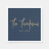 Serviette En Papier Personnalisé Avec Noms Élégant Script De Calligrap (Devant)