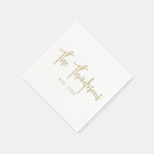 Serviette En Papier Personnalisé Avec Noms Élégant Script De Calligrap (Coin)
