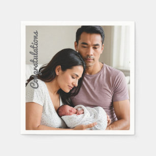Serviette En Papier Personnalisé Baby Nouveau-né Parti Nom photo perso