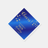 Serviette En Papier Personnalisé bleu et or applaudit 50e anniversaire (Coin)