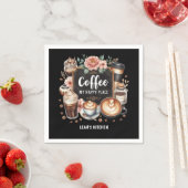 Serviette En Papier ☕ Personnalisé Café Cuisine Café Café Café Joyeux  (En situation)