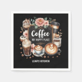 Serviette En Papier ☕ Personnalisé Café Cuisine Café Café Café Joyeux (Devant)