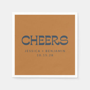 Serviette En Papier Personnalisé Cheveux Cuivre Marine Bleu Mariage mo