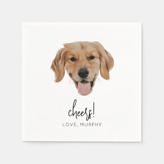 Serviette En Papier Personnalisé Chien Mariage Cocktail Napkins Chefs (Devant)