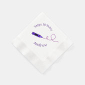 Serviette En Papier Personnalisé Crayon violet (Coin)