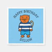 Serviette En Papier Personnalisé Dillon le chat (Devant)
