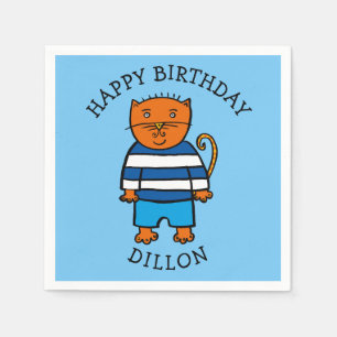 Serviette En Papier Personnalisé Dillon le chat