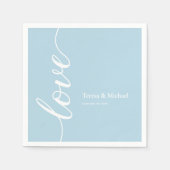 Serviette En Papier Personnalisé Dusty blue names Love script (Devant)