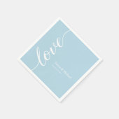 Serviette En Papier Personnalisé Dusty blue names Love script (Coin)
