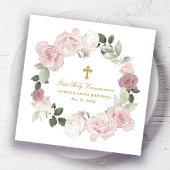 Serviette En Papier Personnalisé Editable Première Sainte Communion