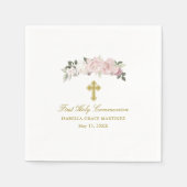 Serviette En Papier Personnalisé Editable Première Sainte Communion (Devant)