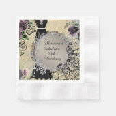 Serviette En Papier Personnalisé Elégant Fabuleux 50e anniversaire (Devant)