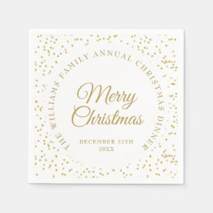 Serviette En Papier Personnalisé Elegant Gold Confetti Joyeux Noël