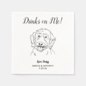 Serviette En Papier Personnalisé Elégant Goldendoodle Mariage chien (Devant)