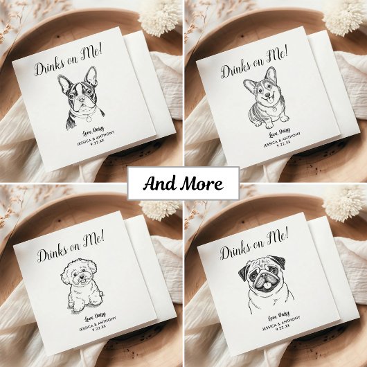 Serviette En Papier Personnalisé Elégant Goldendoodle Mariage chien