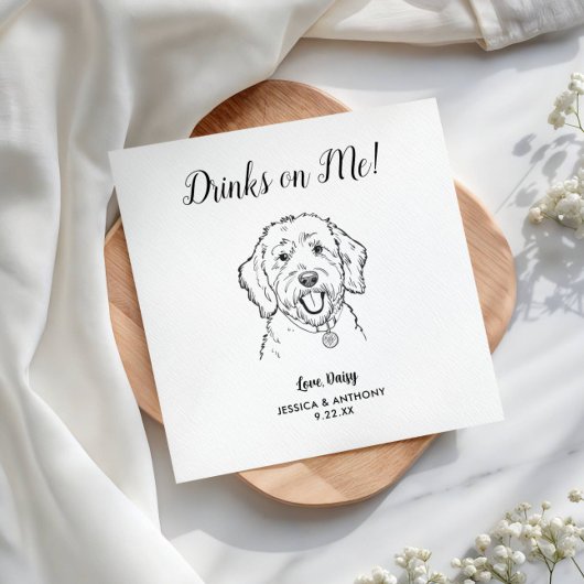 Serviette En Papier Personnalisé Elégant Goldendoodle Mariage chien