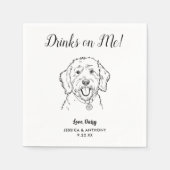 Serviette En Papier Personnalisé Elégant Goldendoodle Mariage chien (Devant)