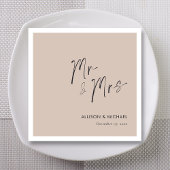 Serviette En Papier Personnalisé Élégant M & Mme Mariage Napkins