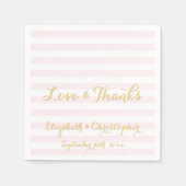 Serviette En Papier Personnalisé Élégant Mariage Roses Grilles Papier  (Devant)