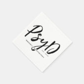 Serviette En Papier Personnalisé Elegant PsyD Docteur en Psychologie (Coin)