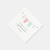 Serviette En Papier Personnalisé Genre Révéler Rose et Bleu (Coin)