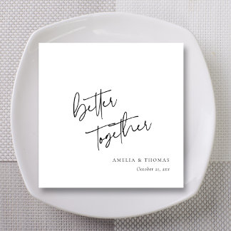 Serviette En Papier Personnalisé Hand-Lettered Better Together Mariage