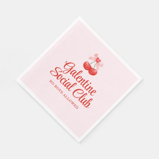 Serviette En Papier Personnalisé Happy Galentine's Day Party (Coin)
