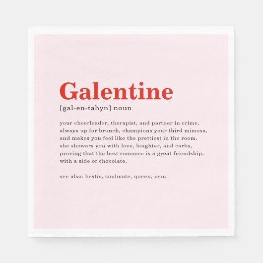 Serviette En Papier Personnalisé Happy Galentine's Day Party Napkins (Devant)