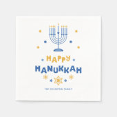 Serviette En Papier Personnalisé "Happy Hanoukka" (Devant)