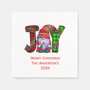Serviette En Papier Personnalisé Joy Gnomes Joyeux Noël