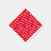 Serviette En Papier Personnalisé Joyeux Joyeux Vacances rouge (Coin)