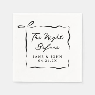 Serviette En Papier Personnalisé La Nuit Avant Bow Cocktail Serviettes