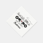Serviette En Papier Personnalisé M. et Mme Tractor Couple Farm LOVE (Coin)
