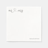 Serviette En Papier Personnalisé M. & Mme Mariage Napkin (Devant)