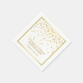 Serviette En Papier Personnalisé Mariage Confetti Or jetable (Coin)