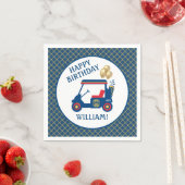 Serviette En Papier Personnalisé Marine bleu rouge jaune (En situation)