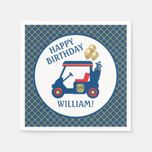 Serviette En Papier Personnalisé Marine bleu rouge jaune