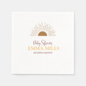 Serviette En Papier Personnalisé MerciYou Baby shower rétro soleil Nap (Devant)