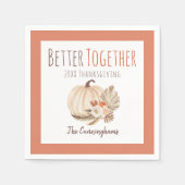 Serviette En Papier Personnalisé Mieux Ensemble Thanksgiving (Devant)
