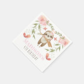 Serviette En Papier Personnalisé mignon Fille Sloth Anniversaire (Coin)