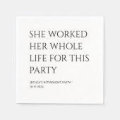 Serviette En Papier Personnalisé Minimal Blanc Funny Retraite partie (Devant)