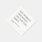 Serviette En Papier Personnalisé Minimal Blanc Funny Retraite partie (Coin)