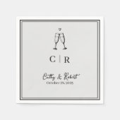 Serviette En Papier Personnalisé minimal et chic | Napkins mariage (Devant)