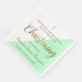 Serviette En Papier Personnalisé Moderne or vert Garçon Christening (Coin)