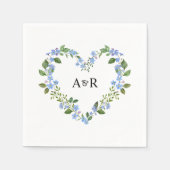 Serviette En Papier Personnalisé Moderne Rustique Verdure Mariage Flor (Devant)