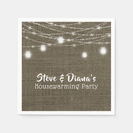 Serviette En Papier Personnalisé New Home Rustic House Party (Devant)