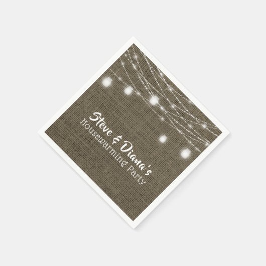 Serviette En Papier Personnalisé New Home Rustic House Party (Coin)