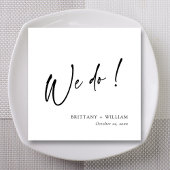 Serviette En Papier Personnalisé noir et blanc Nous faisons Script Mar