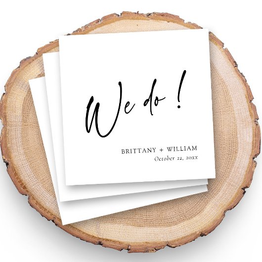 Serviette En Papier Personnalisé noir et blanc Nous faisons Script Mar