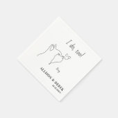 Serviette En Papier Personnalisé Nom de l'animal de compagnie Minimali (Coin)